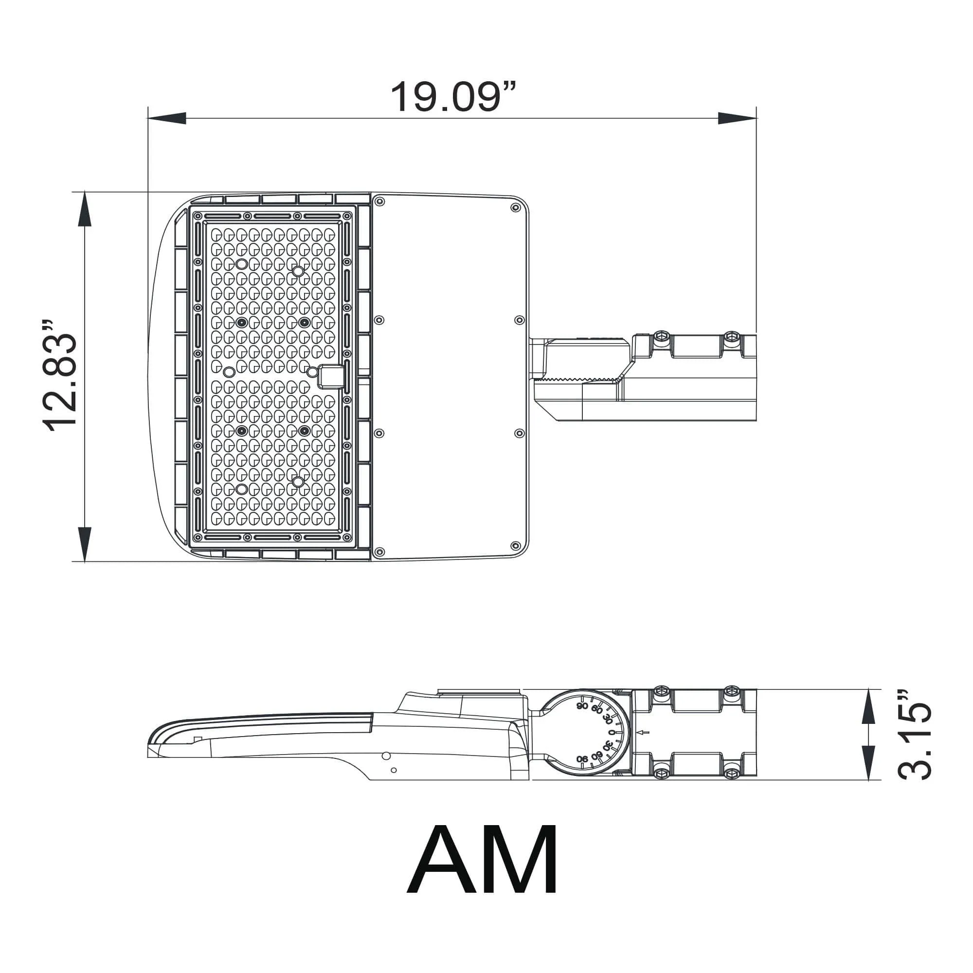 100W LED Parking Lot Light - Split Fit Mount - 14,000lm - 100/277VAC - Photocell - 5000K - DLC 5.1