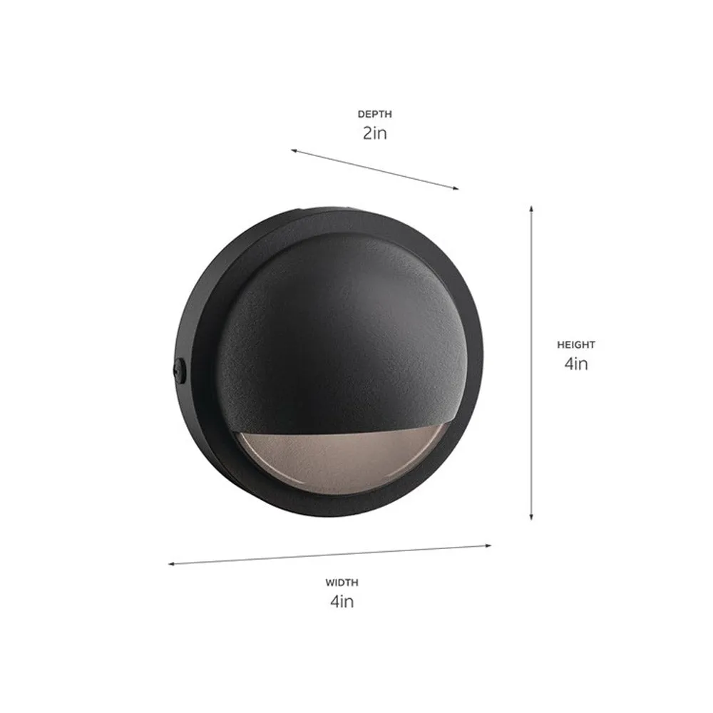 12V LED Half Moon Deck Light 2700K Textured Black