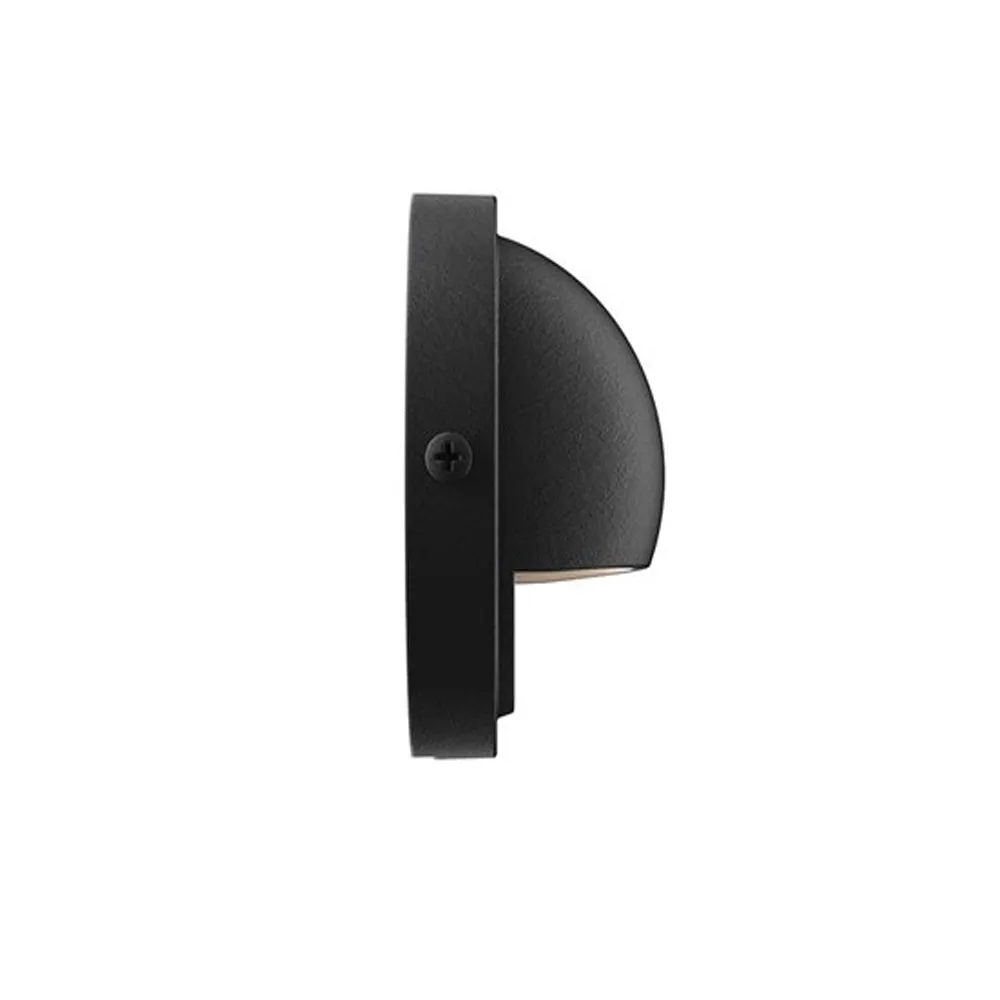 12V LED Half Moon Deck Light 2700K Textured Black
