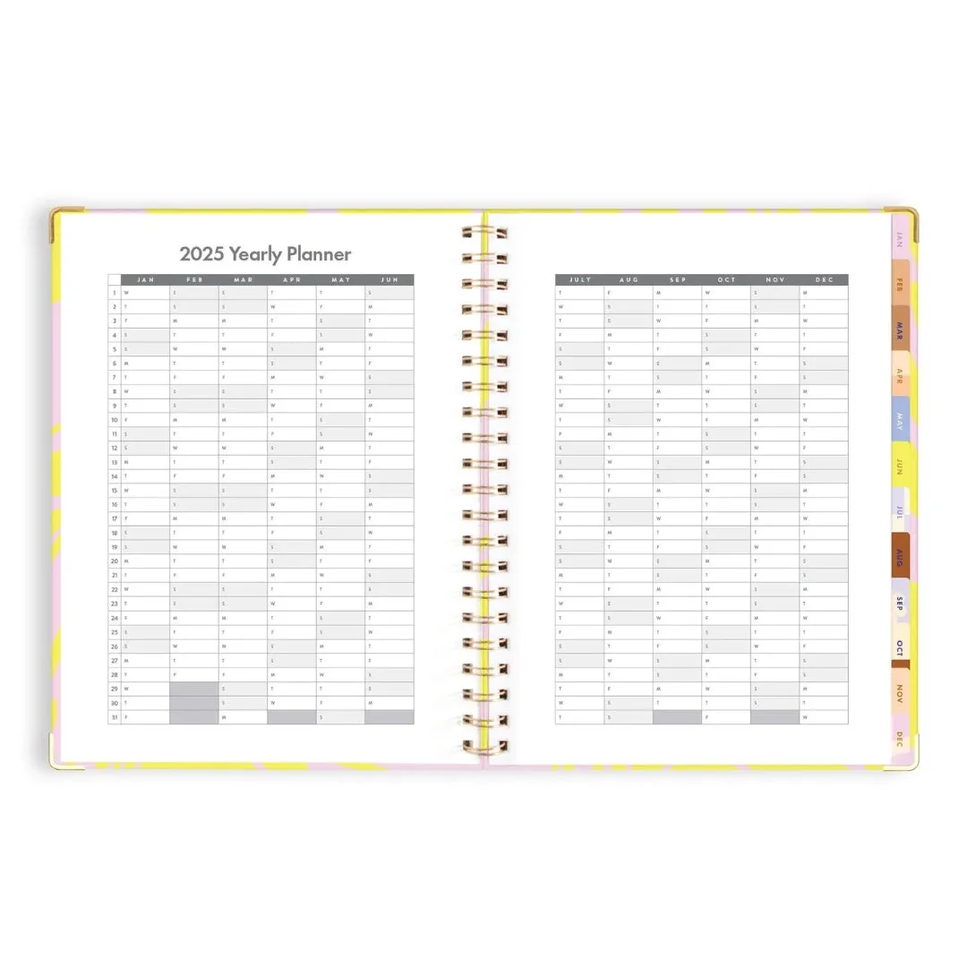 2025 A4 Academic Vertical Planner - Acid Wash