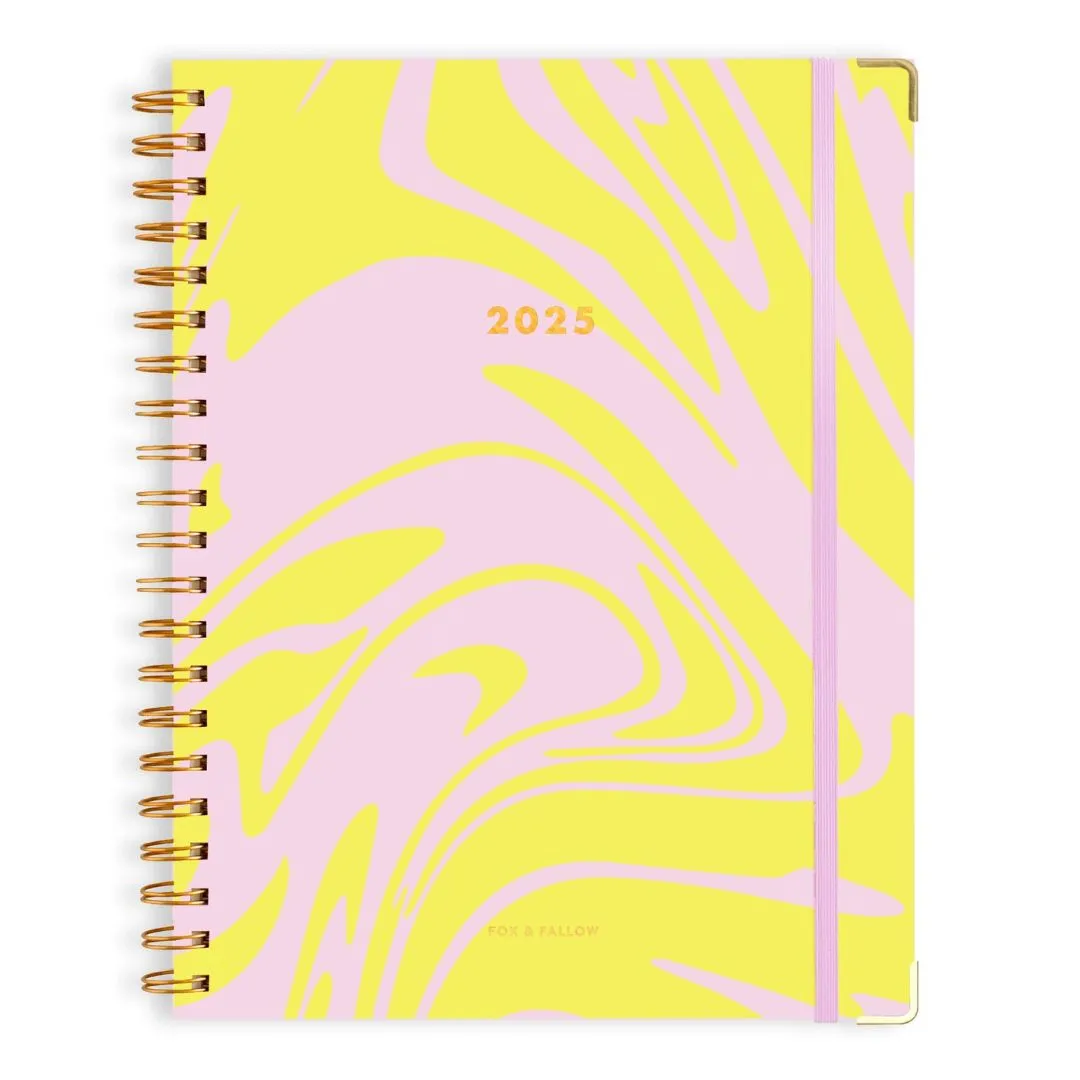 2025 A4 Academic Vertical Planner - Acid Wash