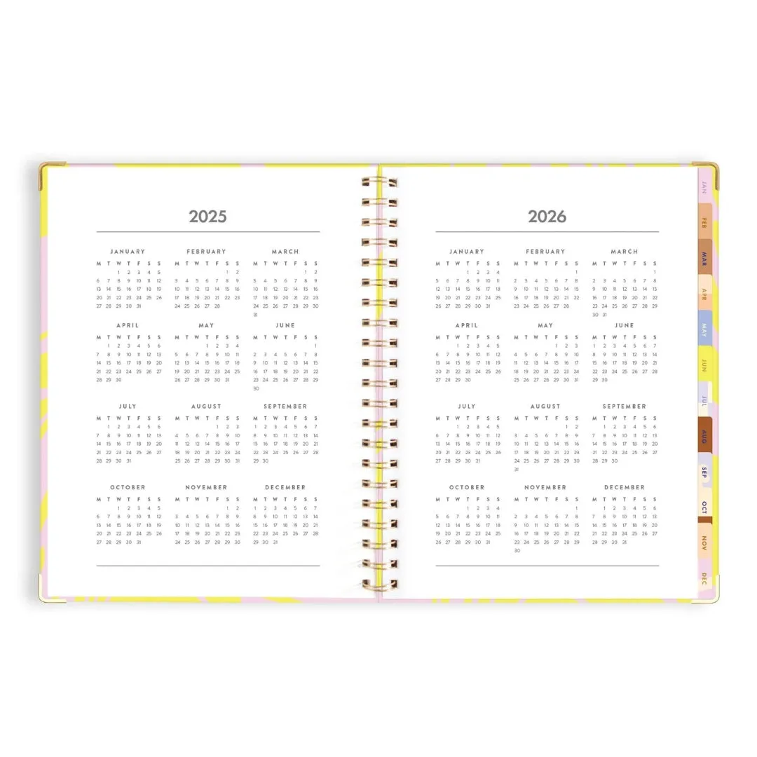 2025 A4 Academic Vertical Planner - Acid Wash