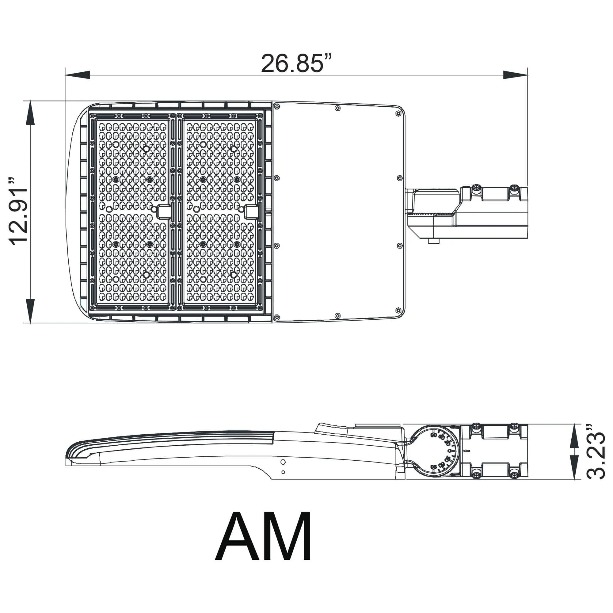 300W LED Parking Lot Light - Split Fit Mount - 42,000lm - 100/277VAC - Photocell - 5000K - DLC 5.1