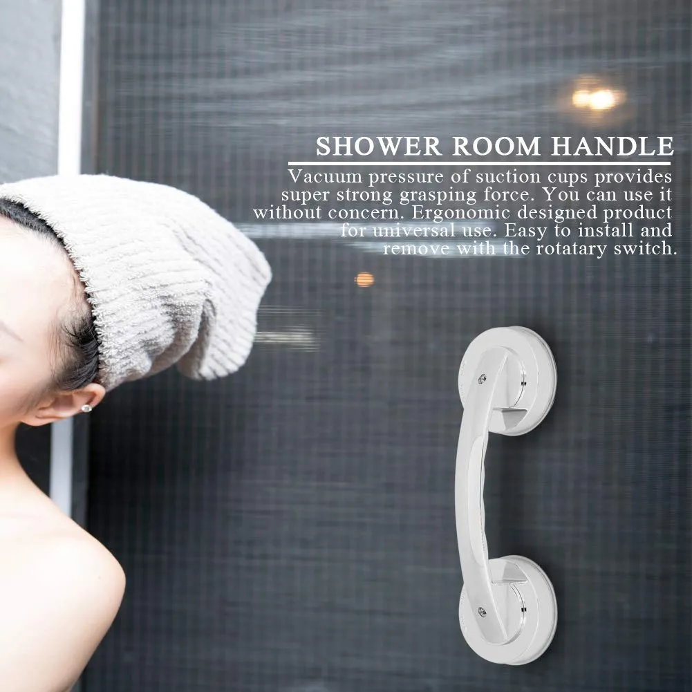 8 Inch Shower Grab Bar, No-Slip Handrail Bath Grab Bar with Super Strong Suction Cup, Balance Handrail Shower Assist for Shower Room and Bathroom