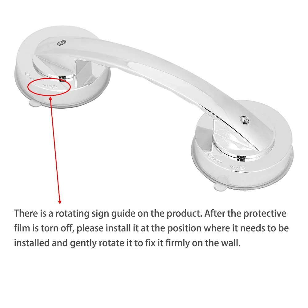 8 Inch Shower Grab Bar, No-Slip Handrail Bath Grab Bar with Super Strong Suction Cup, Balance Handrail Shower Assist for Shower Room and Bathroom