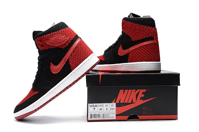 Air Jordan 1 Flyknit Bred Black/Varsity Red-White