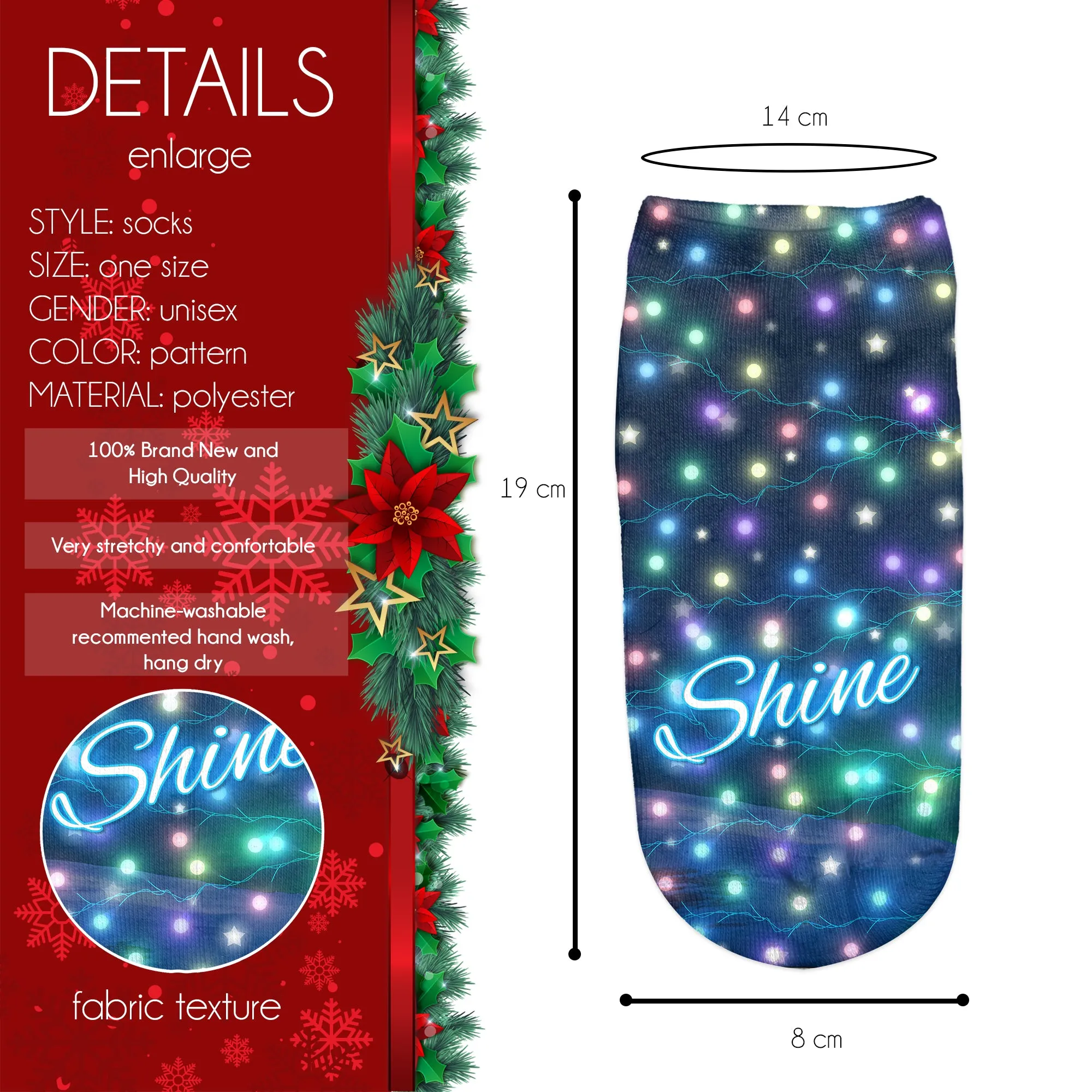 Ankle Socks - Christmas Lights