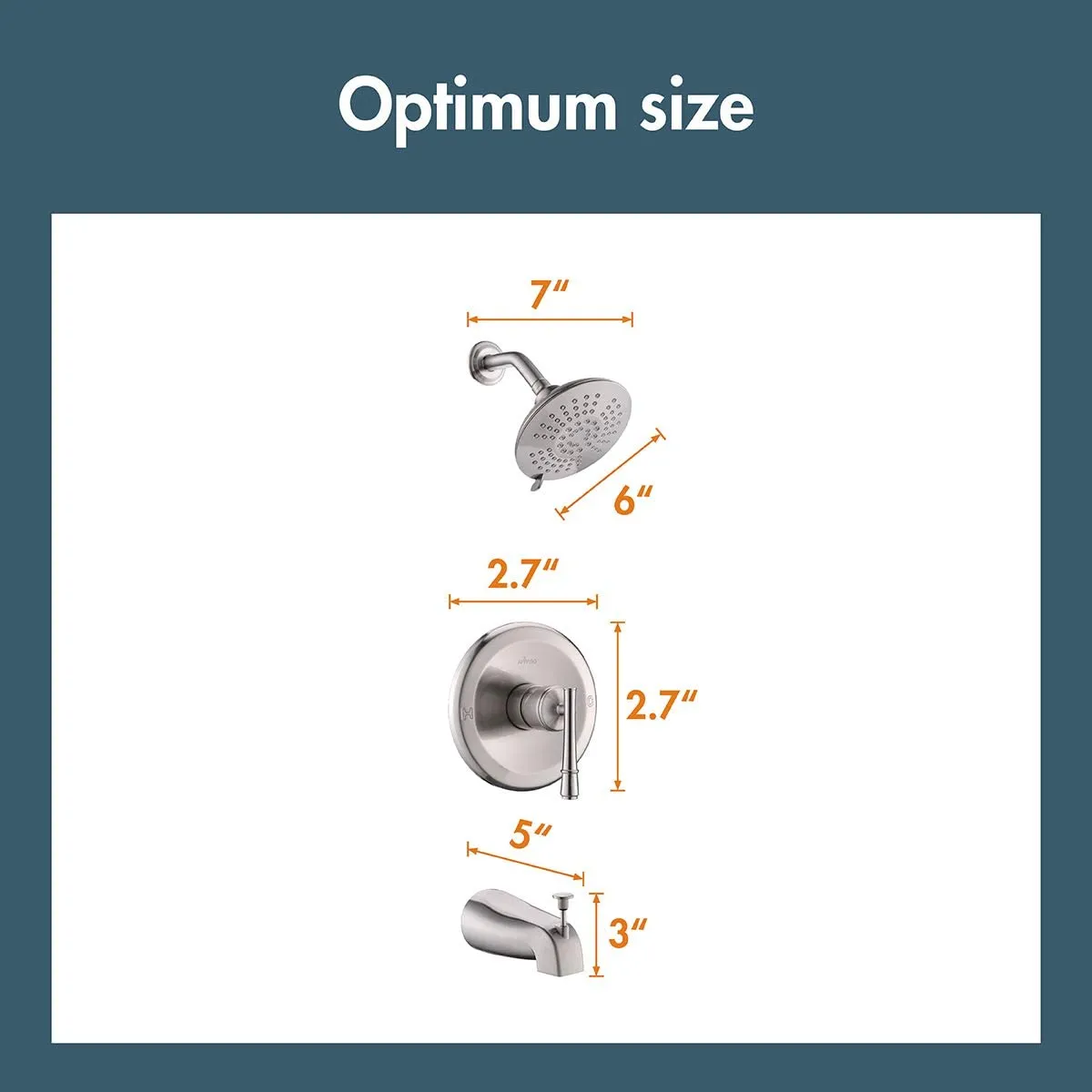 APPASO Kit Wall Mount Shower Faucet Shower system with 5-Function Spray Head Brushed Nickel 125BN