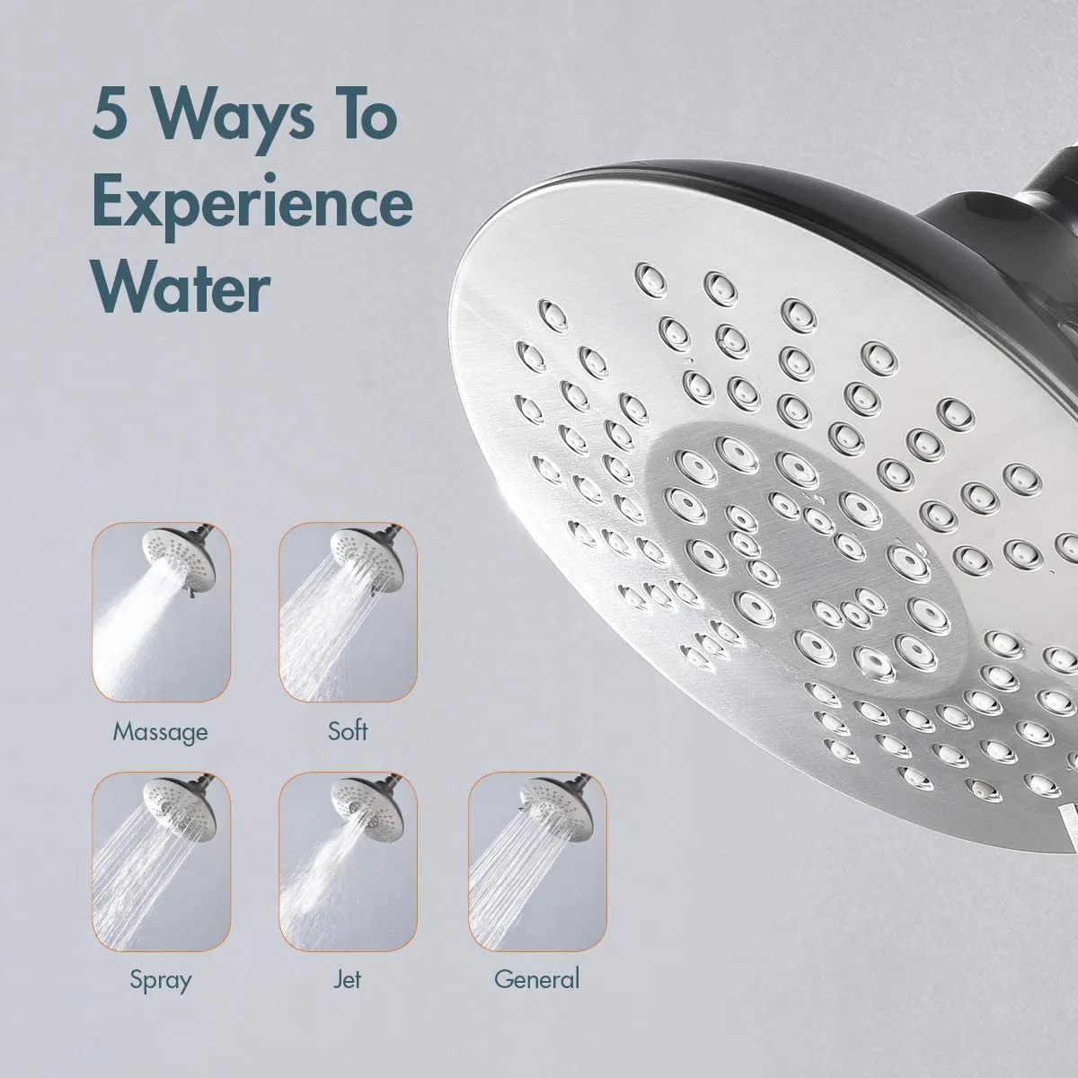 APPASO Shower Faucet Rain Shower System Wall Mounted Rainfall Shower Combo Brushed Nickel 124BN
