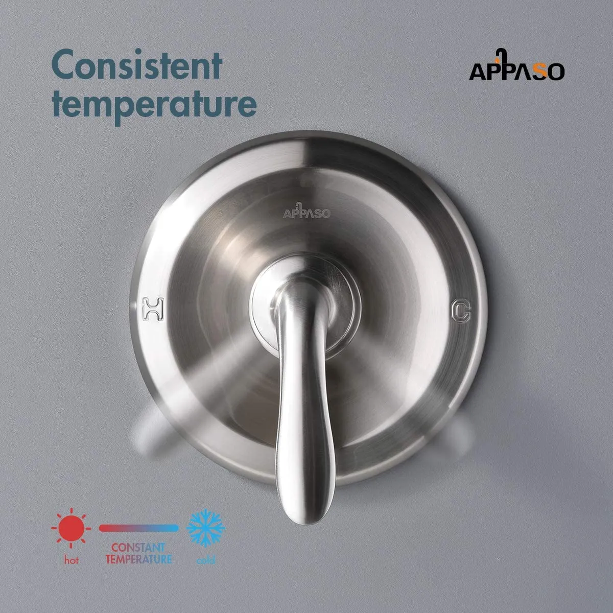 APPASO Shower Faucet Rain Shower System Wall Mounted Rainfall Shower Combo Brushed Nickel 124BN