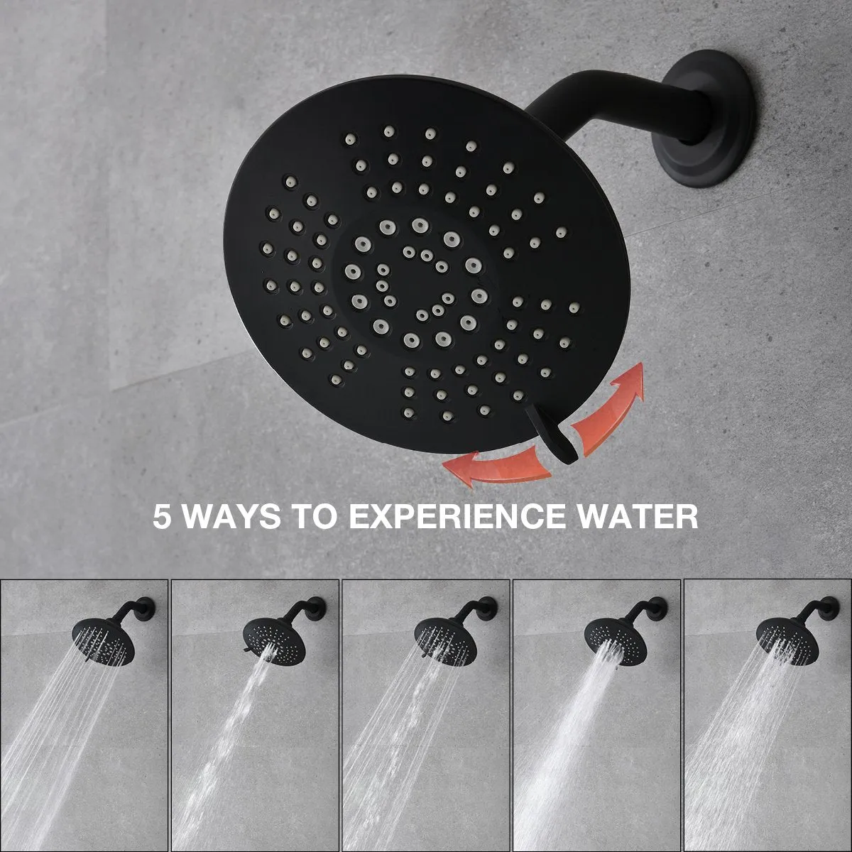 APPASO Shower Faucet set Bathroom Shower Valve Trim Kit Matte Black 120MB