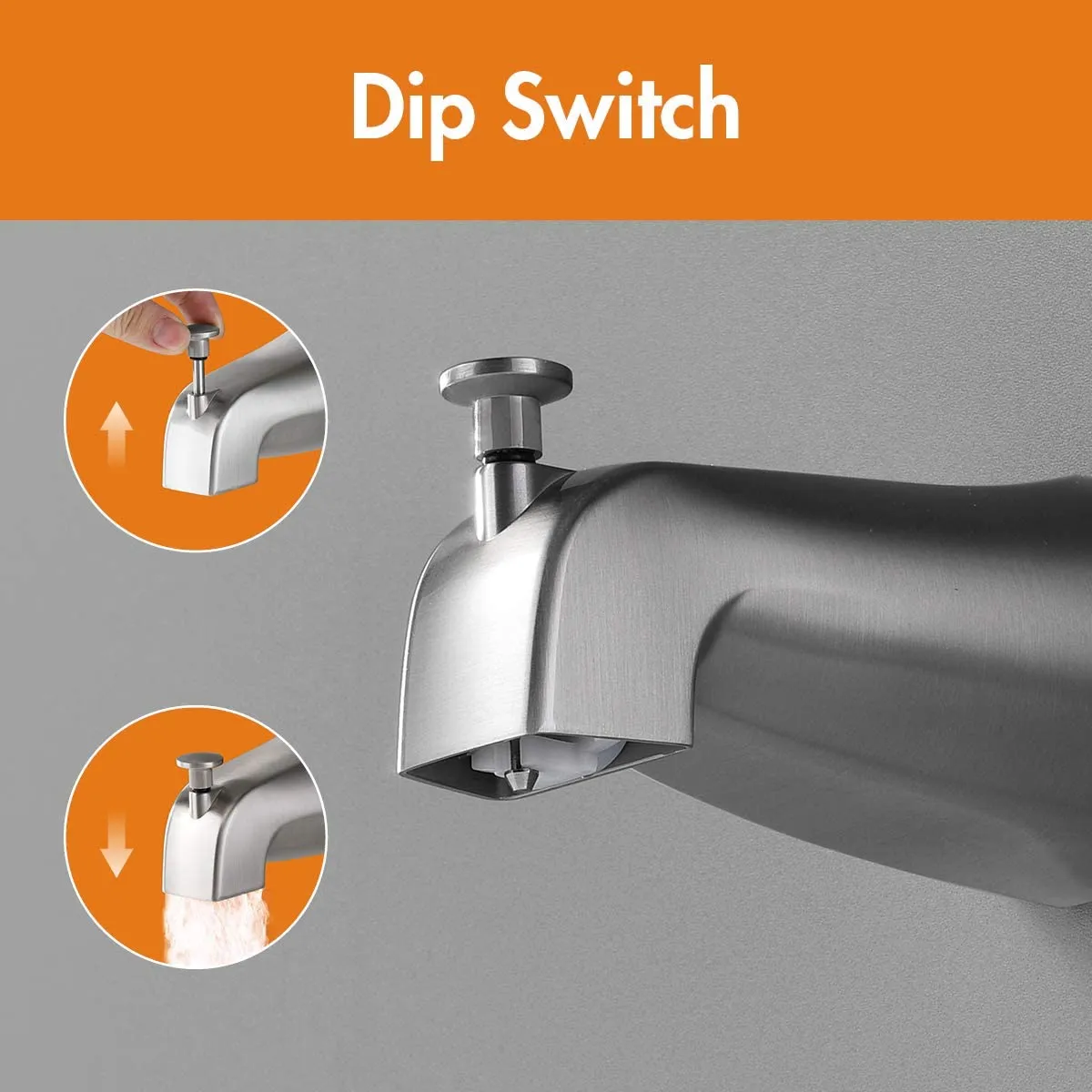 APPASO Shower system Shower Faucet Single Handle with Tub Spout Kit Wall Mount Brushed Nickel 121BN