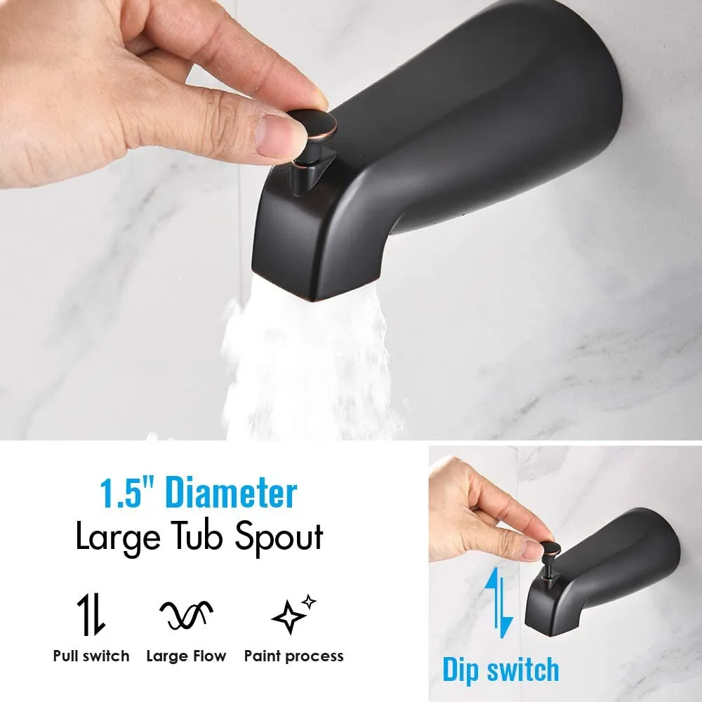 APPASO Wall Mounted Shower Faucet Shower System with 5-Function Spray Head Oil Rubbed Bronze 110ORB