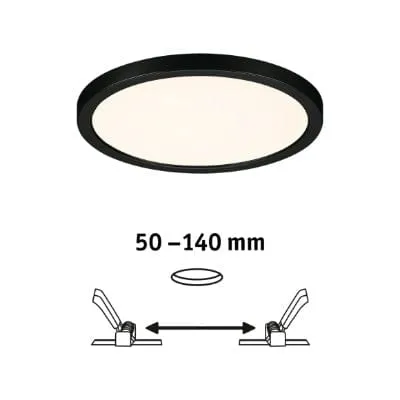 Areo VariFit Round LED Recessed Panel 175mm 3 Step Dim To Warm - Black