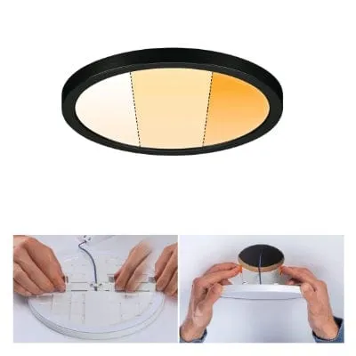 Areo VariFit Round LED Recessed Panel 175mm 3 Step Dim To Warm - Black