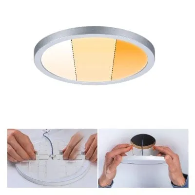 Areo VariFit Round LED Recessed Panel 175mm 3 Step Dim To Warm - Chrome