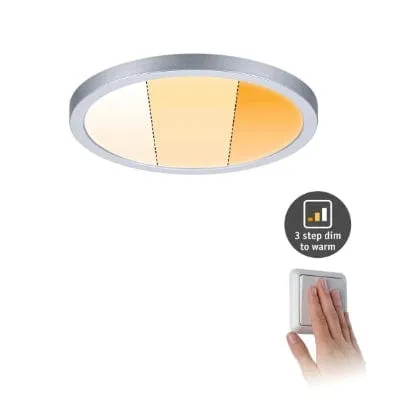 Areo VariFit Round LED Recessed Panel 175mm 3 Step Dim To Warm - Chrome