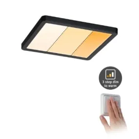 Areo VariFit Square LED Recessed Panel 175x175mm 3 Step Dim To Warm - Black