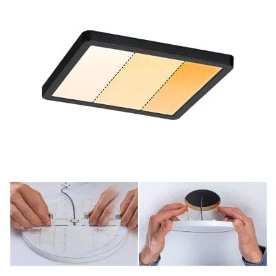 Areo VariFit Square LED Recessed Panel 175x175mm 3 Step Dim To Warm - Black