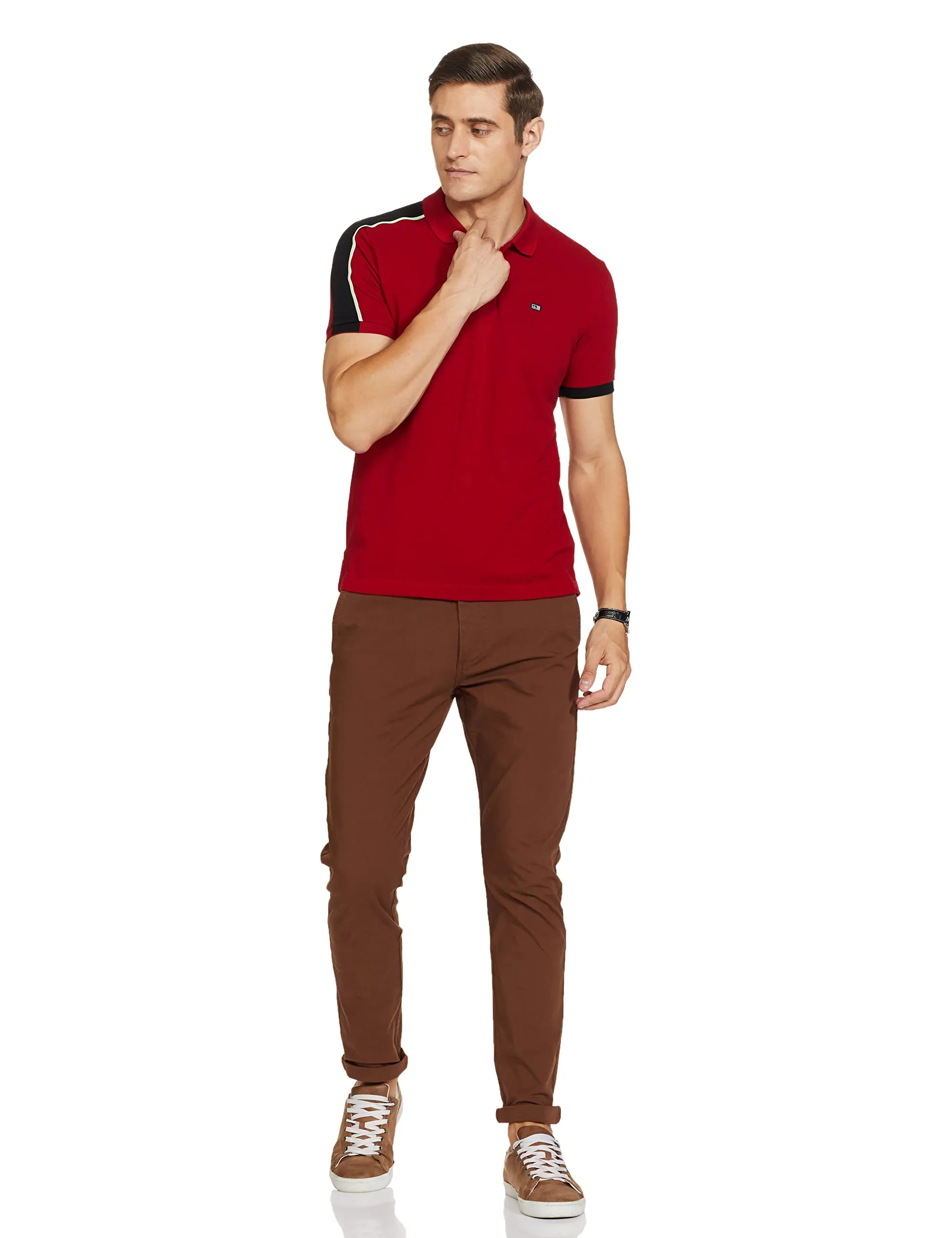 Arrow Sports Solid Polo T-Shirt Red