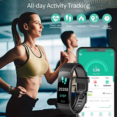 ASWEE Fitness Trackers - Activity Tracker Watch with Heart Rate Blood Pressure Sleep Monitor, Calorie Step Counter Waterproof Watch for kids Women Men Compatible iPhone and Android Smartphone