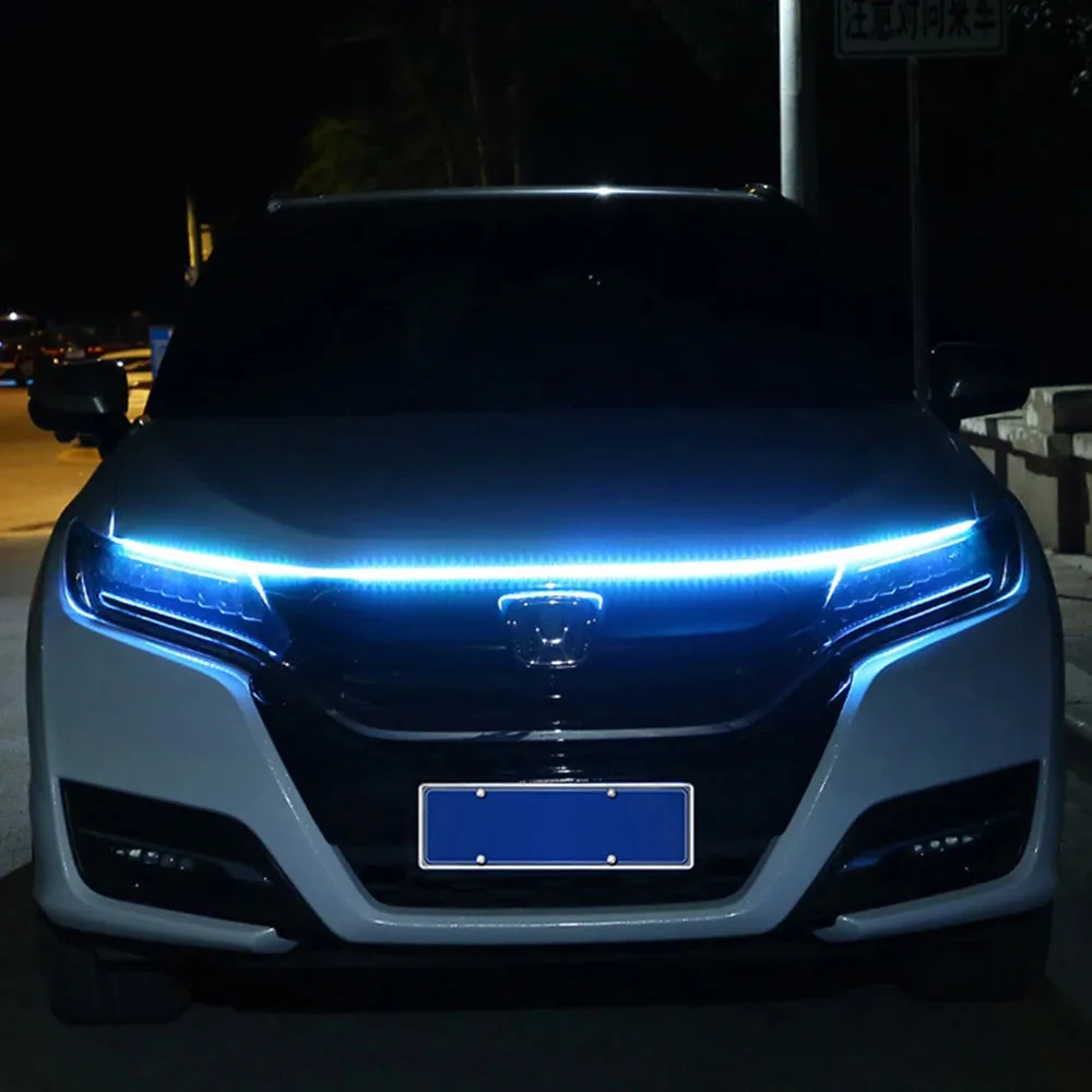Auto LED 180cm Universal Car Hood Guide Strip Light Set