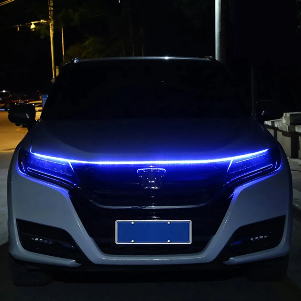 Auto LED 180cm Universal Car Hood Guide Strip Light Set