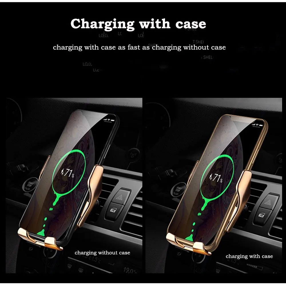 Car 10W Wireless Infrared Charger 360 Rotation Automatic Clamping