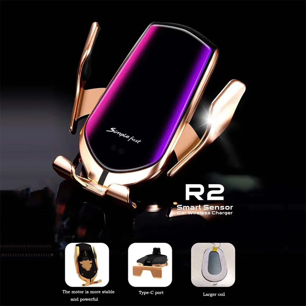 Car 10W Wireless Infrared Charger 360 Rotation Automatic Clamping