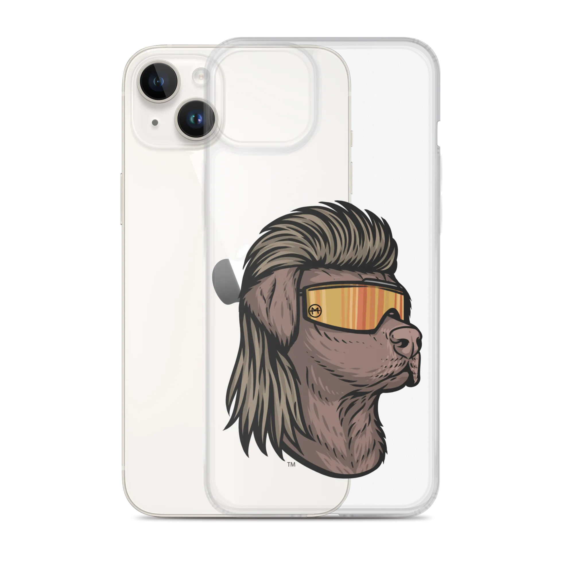 Chocolate Lab Mullet iPhone Case - Clear