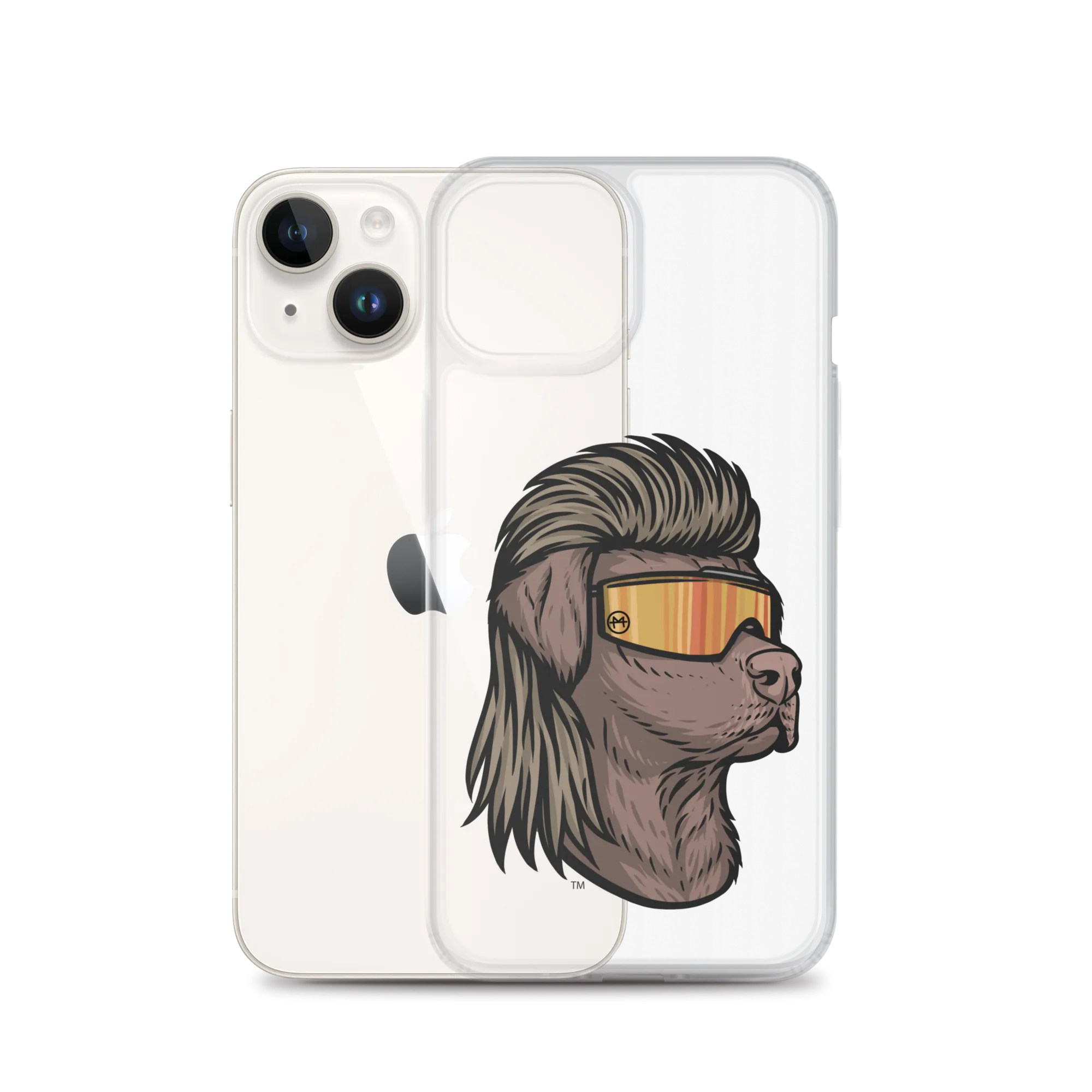Chocolate Lab Mullet iPhone Case - Clear