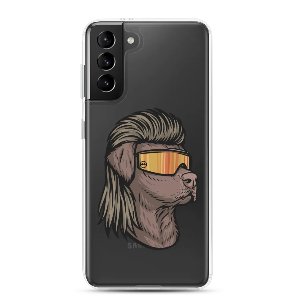 Chocolate Lab Mullet Samsung Case - Clear