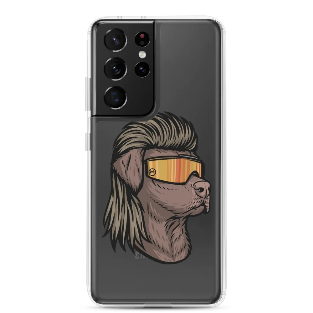 Chocolate Lab Mullet Samsung Case - Clear