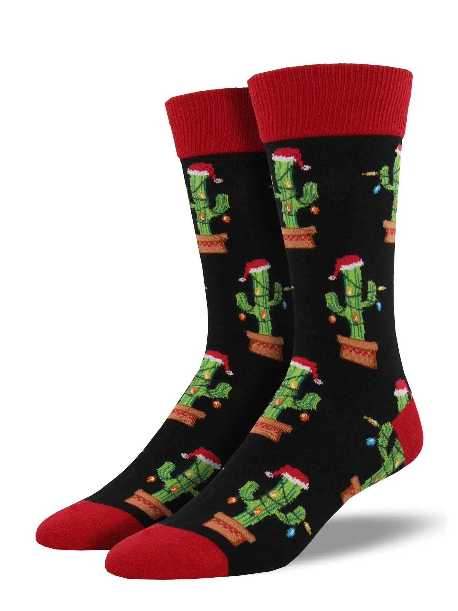 Christmas Cactus Socks Men’s Crew Sock