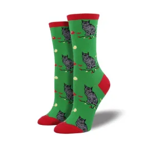 Christmas Cat-Astrophe Socks Women's Crew Sock