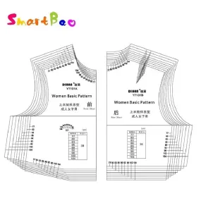 Clocore Reusable Plastic Pattern Ruler with Adjustable Sizes (77-104cm Bust) - Nine Sizes in One, Ideal for Sewing Women's Garments