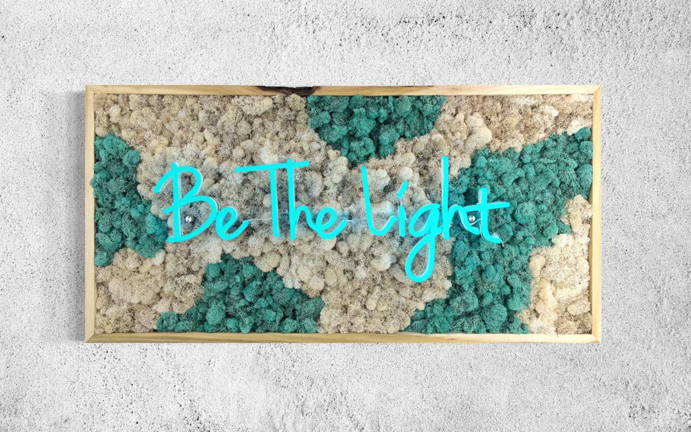 Customizable LED Neon Moss Art