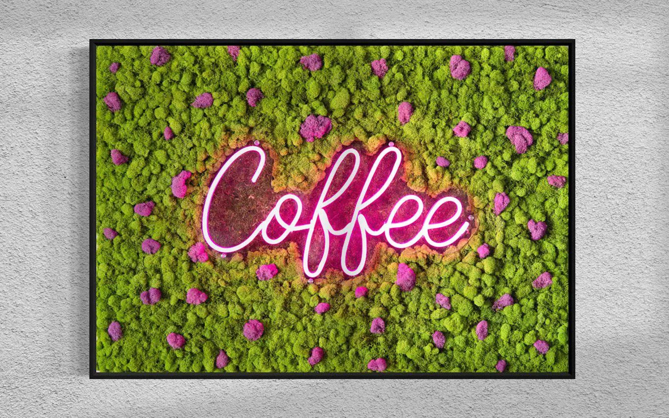 Customizable LED Neon Moss Art