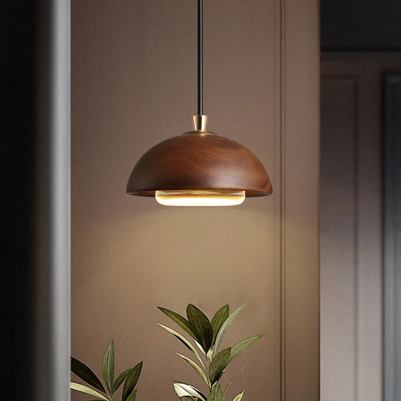 Dark Wood Pendant Light