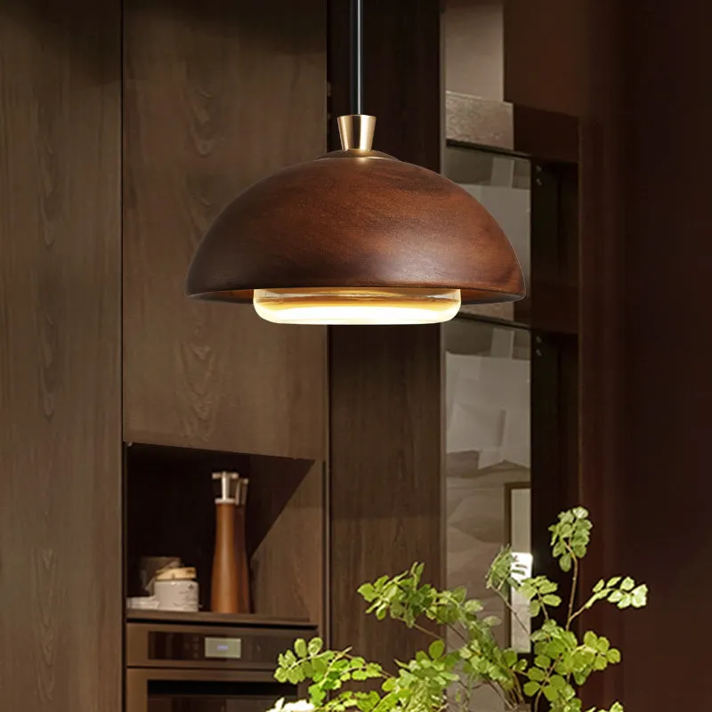 Dark Wood Pendant Light