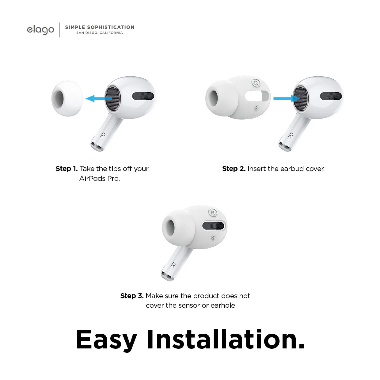 Elago AirPods Pro Earbuds Cover Plus With Integrated Tips - 6 Pairs