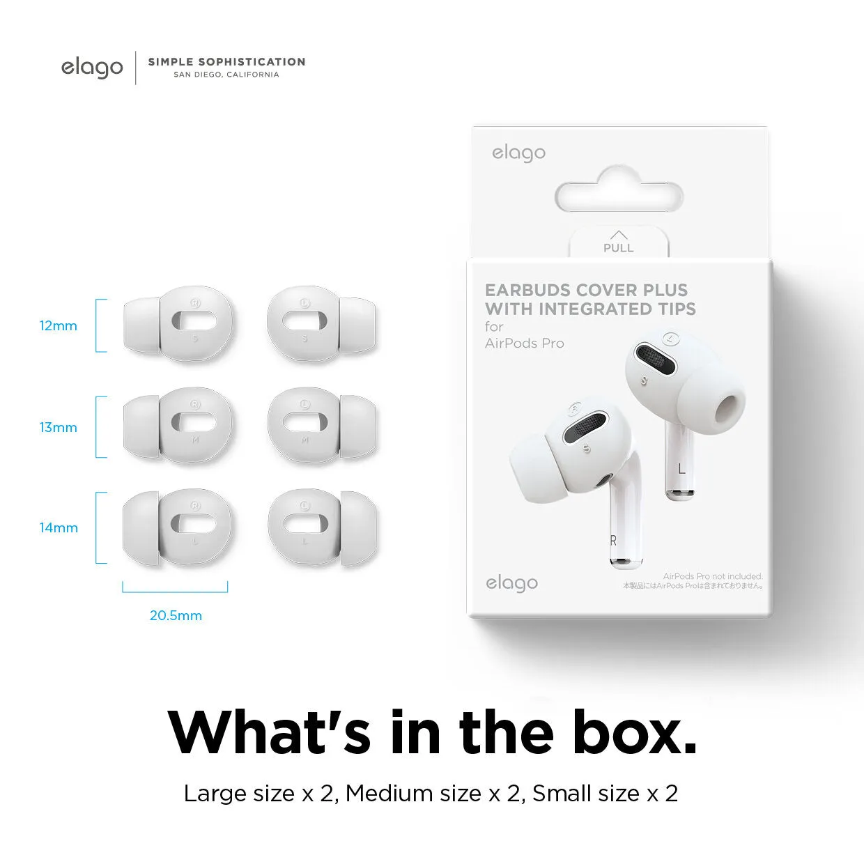 Elago AirPods Pro Earbuds Cover Plus With Integrated Tips - 6 Pairs