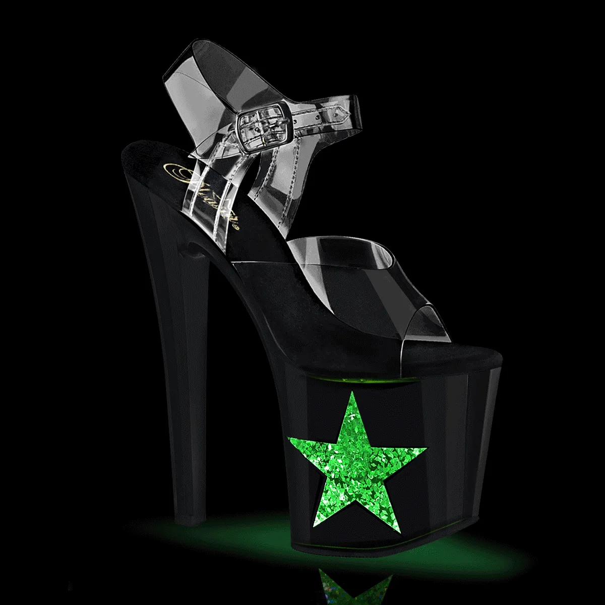 ENCHANT-708LT-STAR Light Up Star Platform Exotic Dancer Shoe