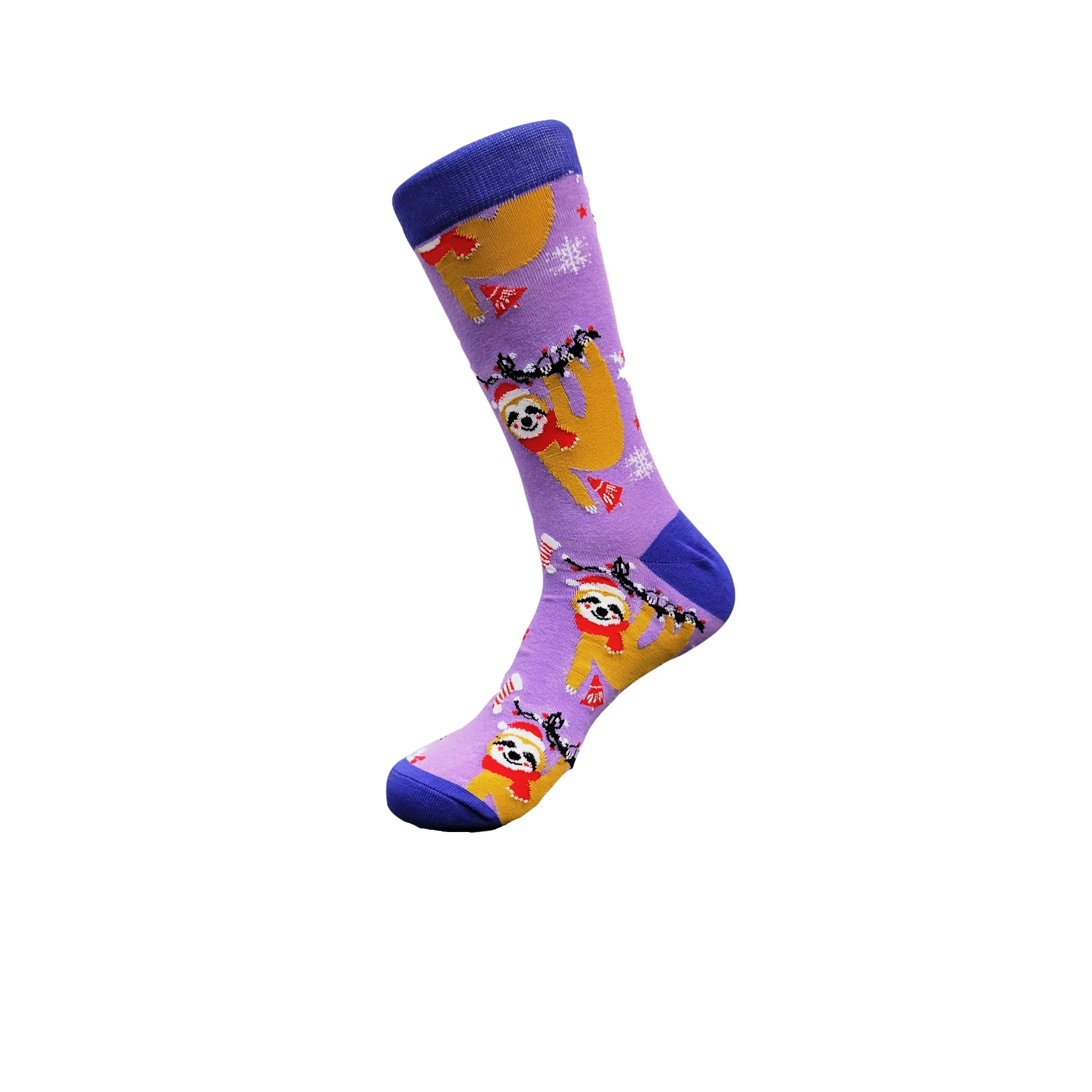 Festive Christmas Sloth Socks from the Sock Panda (Adult Large - Men's Shoe Sizes 8-12)