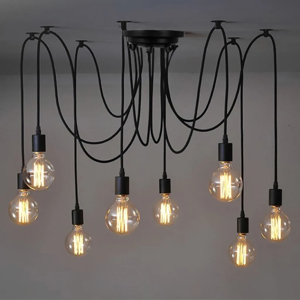 Flr101 Edison Lights 8 Heads Industrial Style Chandelier