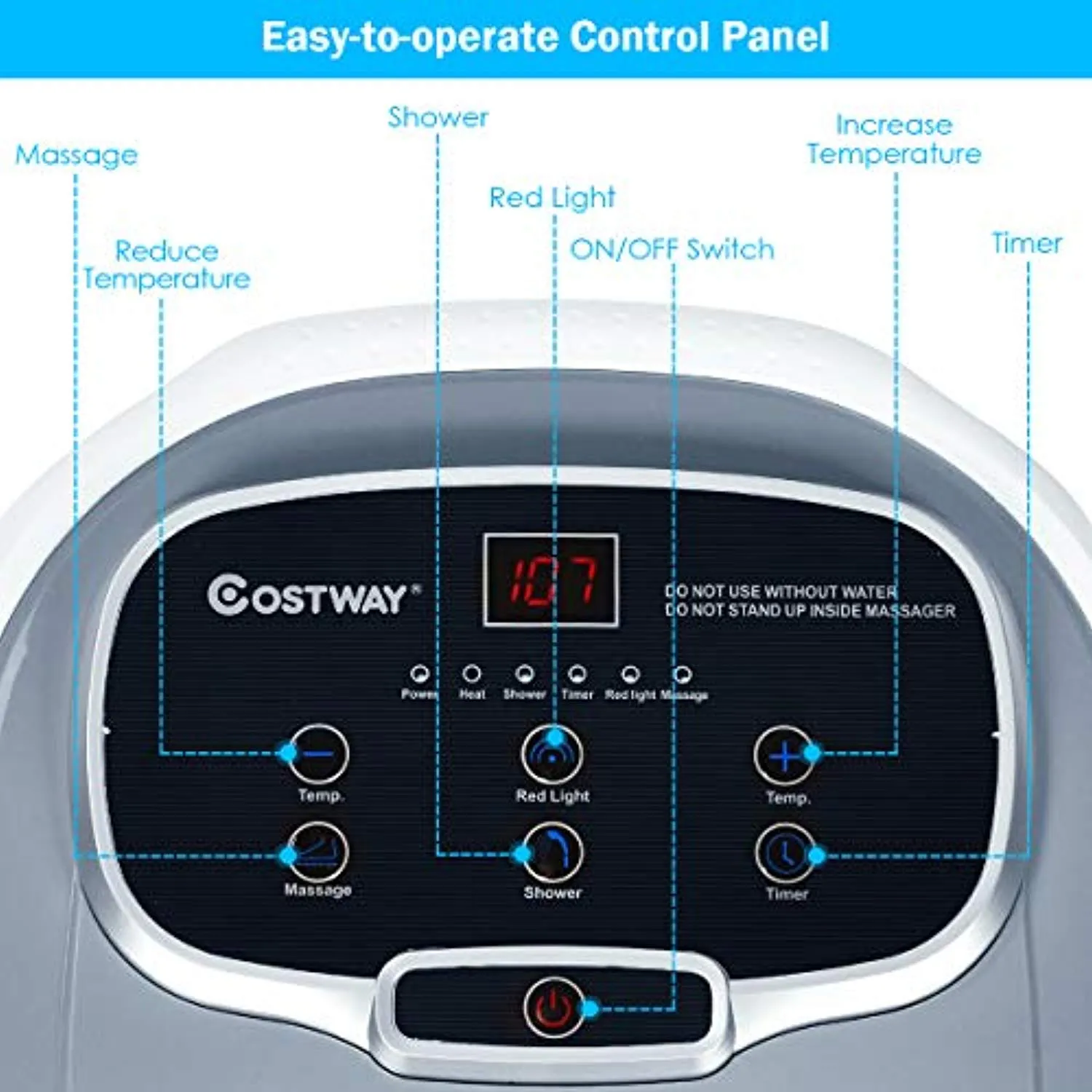 Foot Spa/Bath Massager, with Motorized Rollers, Shiatsu Massage