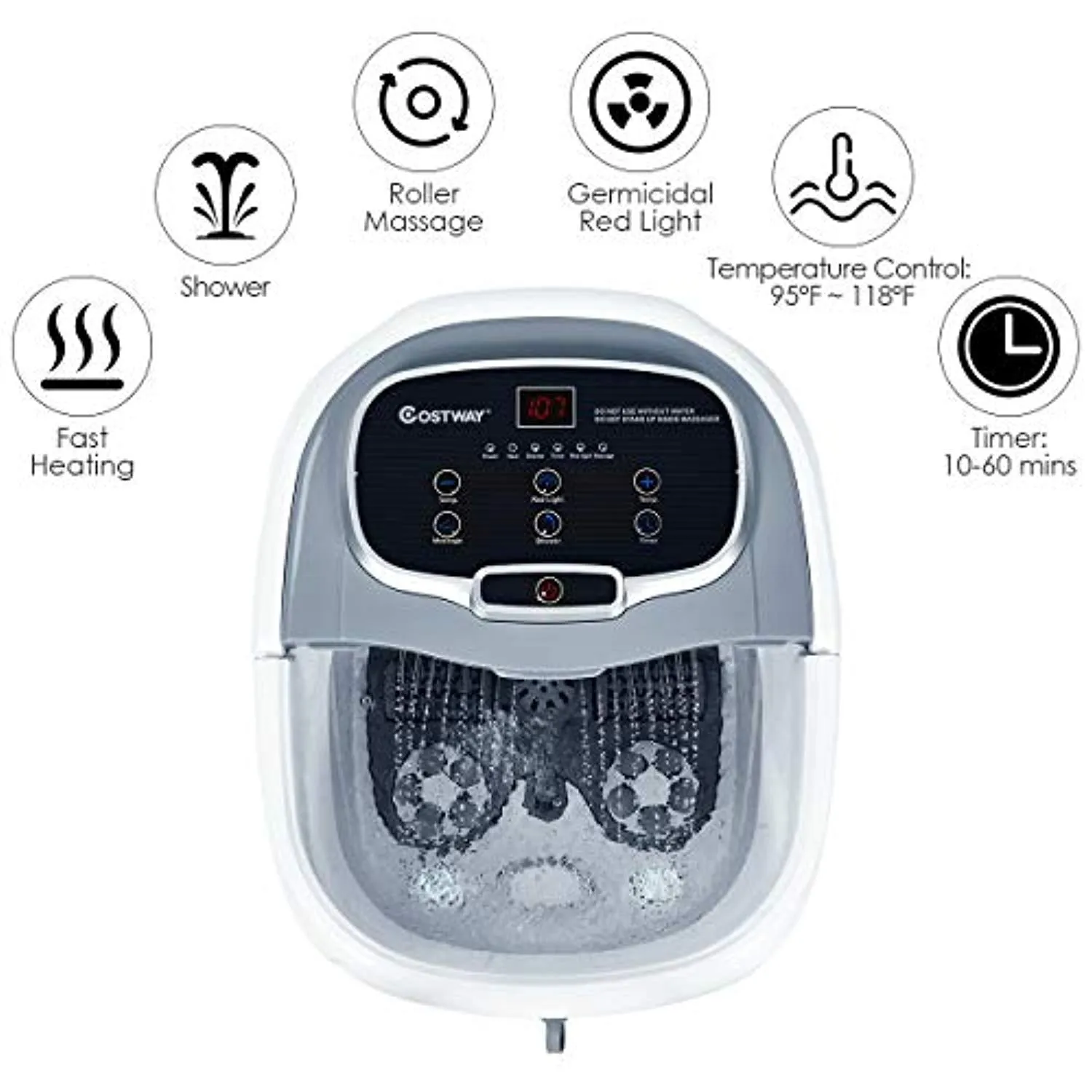 Foot Spa/Bath Massager, with Motorized Rollers, Shiatsu Massage