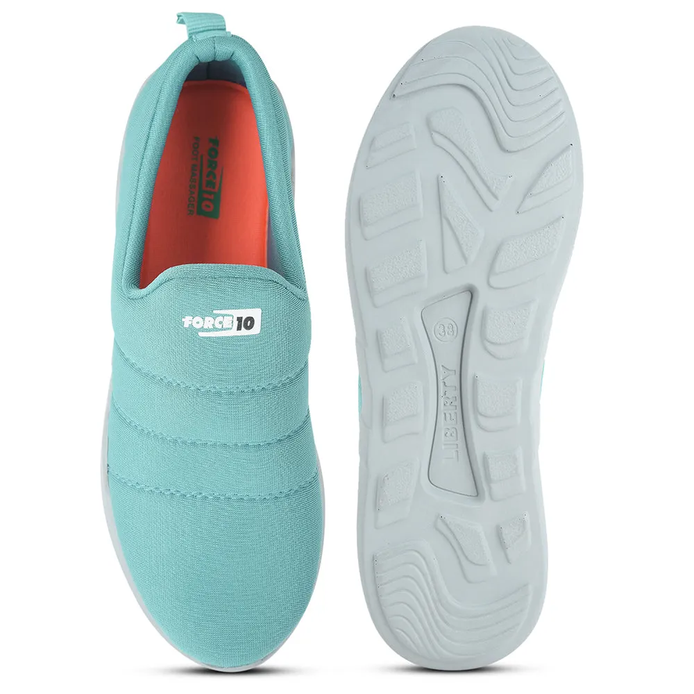 Force 10 Non Lacing S. Green Casual Shoes For Women AVILA-26 By Liberty