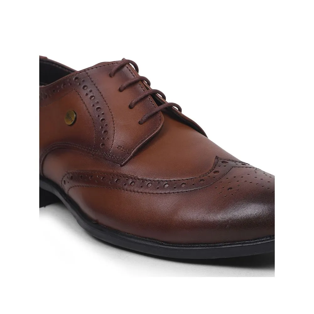 Fortune Tan Formal Brogue Lacing Shoes For Men BELGIUM01E By Liberty