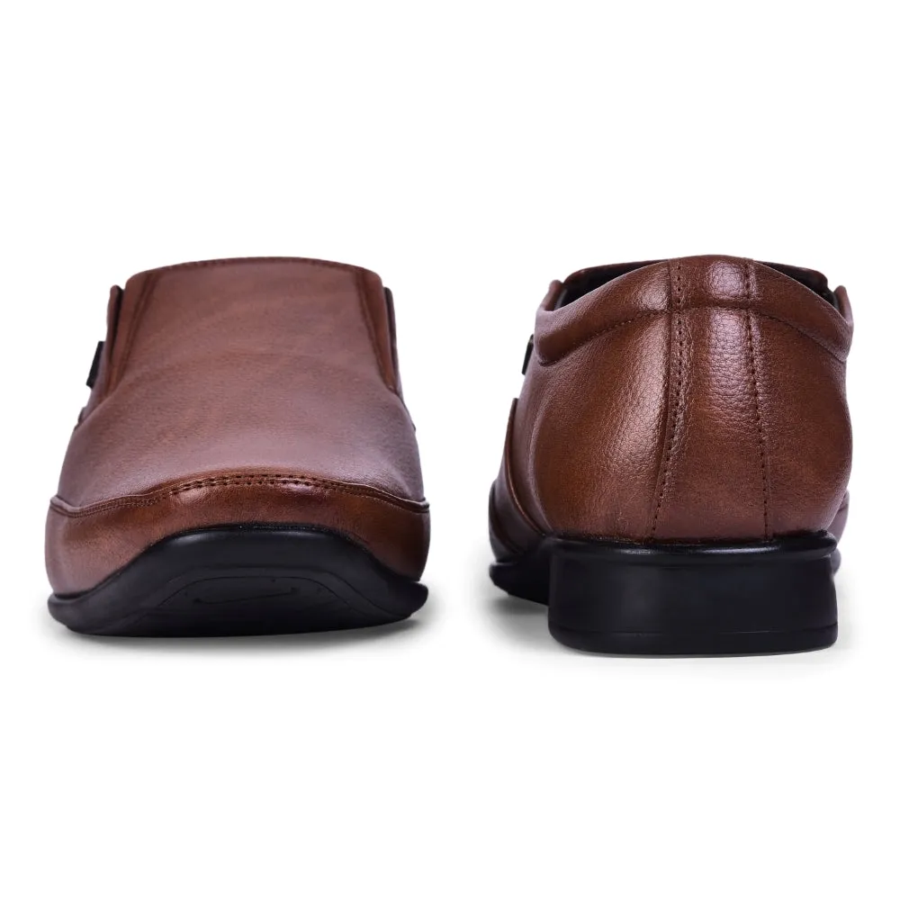 Fortune Tan Formal Non Lacing Shoes For Men HOL-132E By Liberty